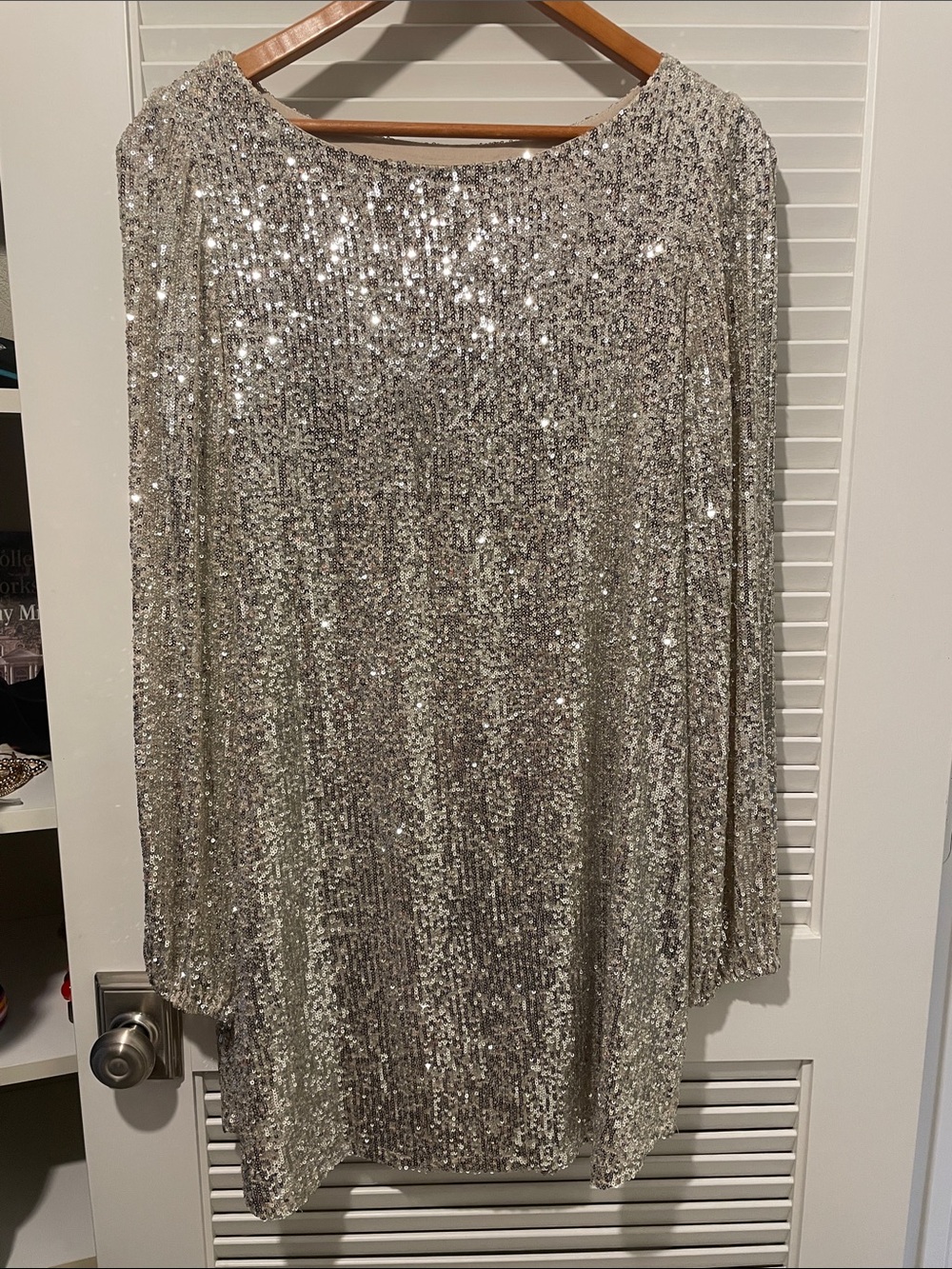 Steve Madden Silver Sequin A-Line Skirt